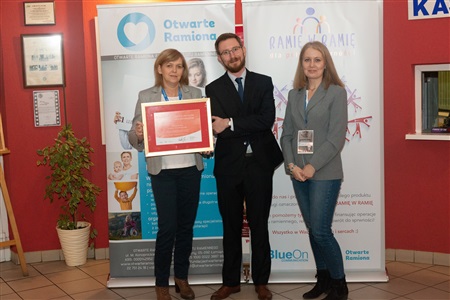 Otwarte Ramiona Fundacja Splotu Ramiennego z certyfikatem Miejsce Przyjazne Wolontariuszom