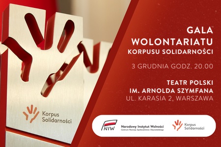 Gala Nagród Wolontariatu Korpusu Solidarności - ZAPROSZENIE