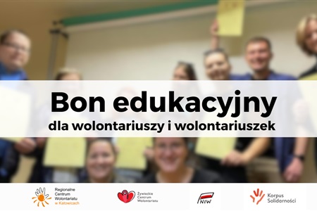 Konkurs na bony edukacyjne dla wolontariuszy i wolontariuszek