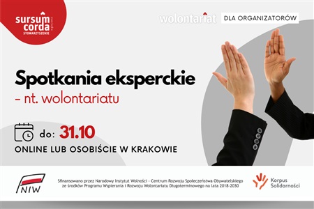 Spotkania eksperckie dla organizatorów wolontariatu