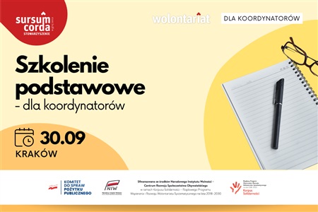 Szkolenie podstawowe dla koordynatorów wolontariatu - woj. małopolskie